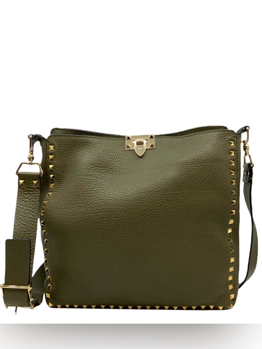 Valentino Rockstud Grainy Calfskin Crossbody Bag